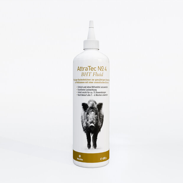 AttraTec No 4 BHT Fluid &ndash; 600ml  vloeibare beukenhoutteer voor zwartwild en edelhert