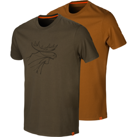 Härkila graphic t-shirt 2-pack Willow green/Rustique clay