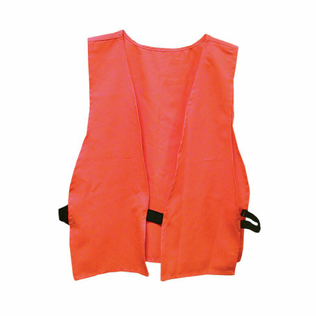 Veiligheidsvest, jager oranje, volwassen grootte, logo op rug, polyzak